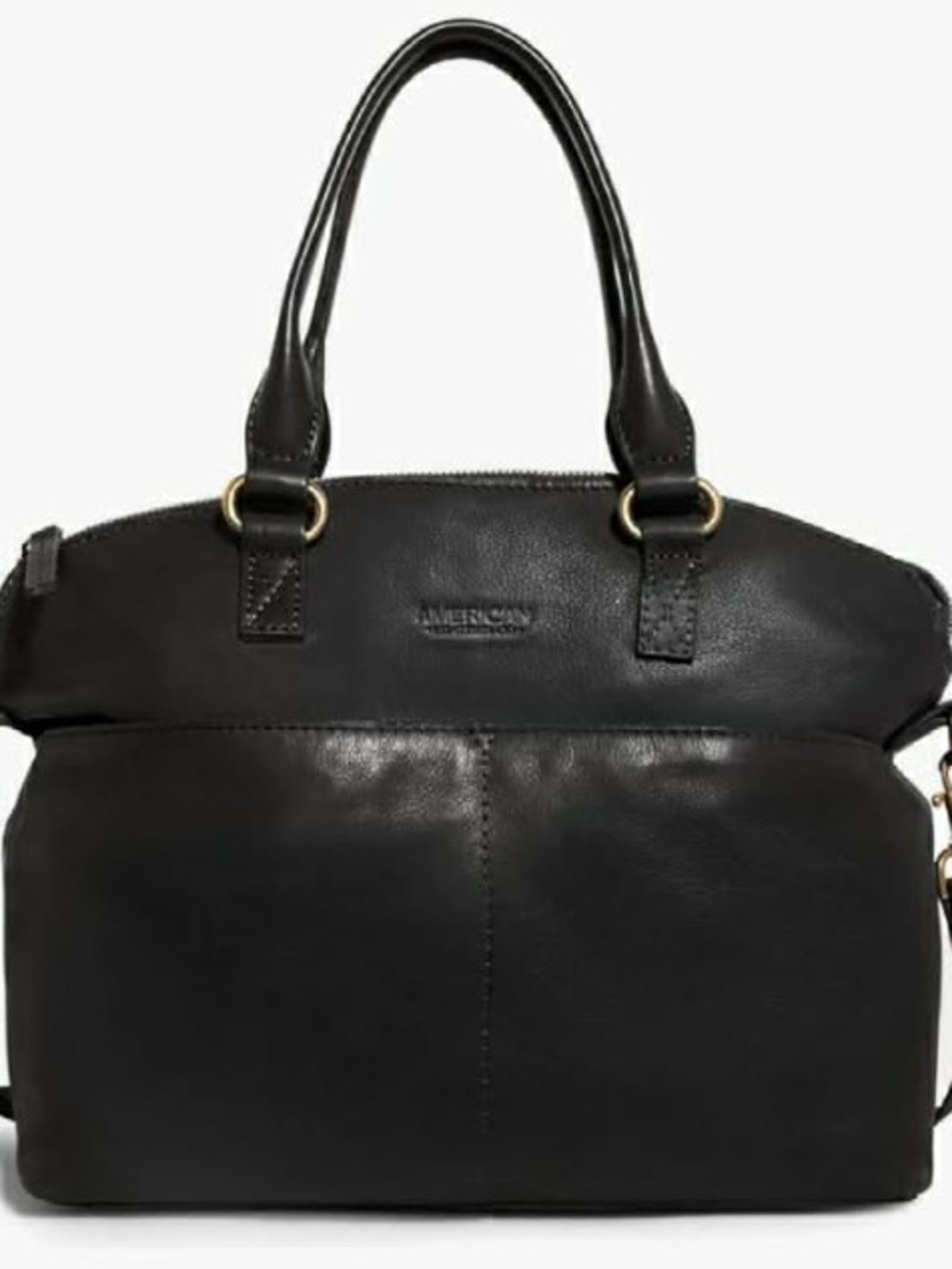 American Leather Co Black Carrie Dome Tote without shoulder strap NWT